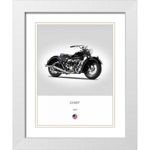 Indian Chief Type 347 1947 White Modern Wood Framed Art Print with Double Matting by Rogan, Mark