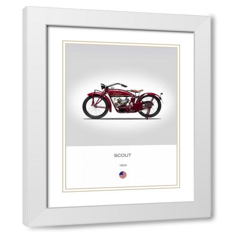Indian Scout 1924 White Modern Wood Framed Art Print with Double Matting by Rogan, Mark