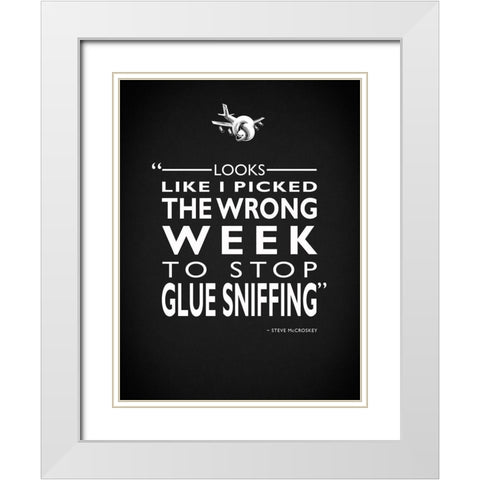 Airplane - Glue Sniffing White Modern Wood Framed Art Print with Double Matting by Rogan, Mark