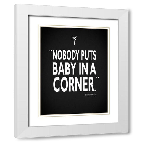 Dirty Dancing Baby InA Corner White Modern Wood Framed Art Print with Double Matting by Rogan, Mark