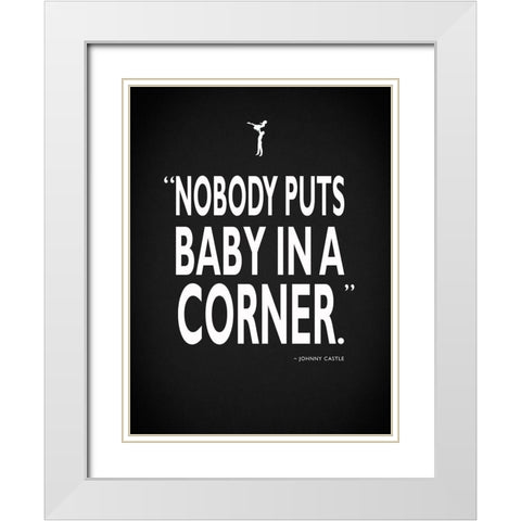 Dirty Dancing Baby InA Corner White Modern Wood Framed Art Print with Double Matting by Rogan, Mark