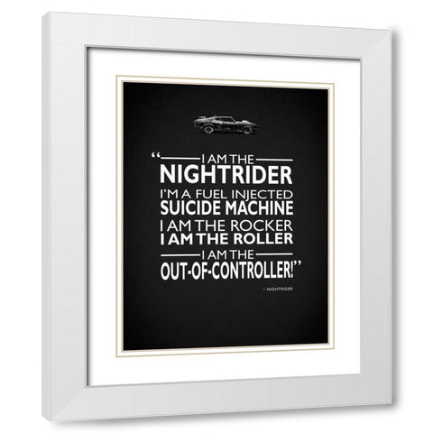 Mad Max I Am The Nightrider White Modern Wood Framed Art Print with Double Matting by Rogan, Mark