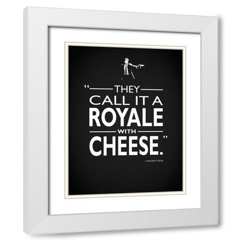 Pulp Fiction - With Cheese White Modern Wood Framed Art Print with Double Matting by Rogan, Mark