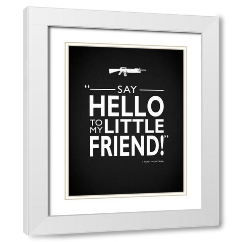Say Hello Tony Montana White Modern Wood Framed Art Print with Double Matting by Rogan, Mark