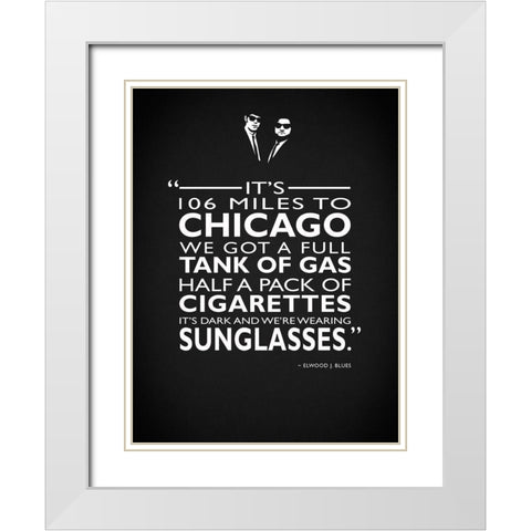 The Blues Brothers -Sunglasses White Modern Wood Framed Art Print with Double Matting by Rogan, Mark