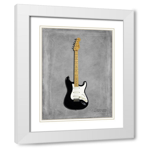 Fender EClaptonSIG Blackie 77 White Modern Wood Framed Art Print with Double Matting by Rogan, Mark