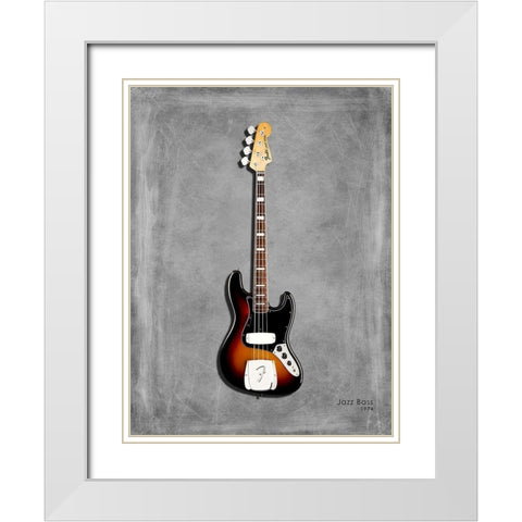 Fender Jazzbass74 White Modern Wood Framed Art Print with Double Matting by Rogan, Mark