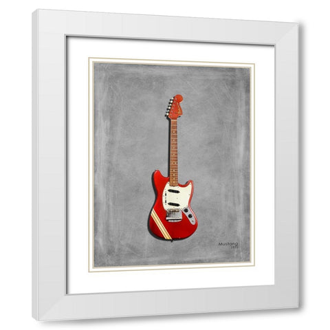 Fender Mustang 1970 White Modern Wood Framed Art Print with Double Matting by Rogan, Mark