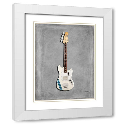 Fender MustangBass White Modern Wood Framed Art Print with Double Matting by Rogan, Mark