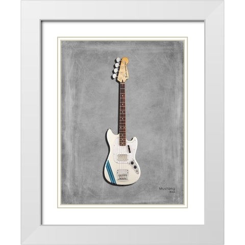 Fender MustangBass White Modern Wood Framed Art Print with Double Matting by Rogan, Mark