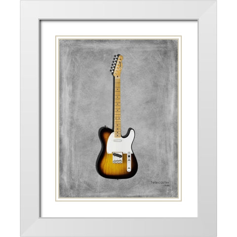 Fender Telecaster 58 White Modern Wood Framed Art Print with Double Matting by Rogan, Mark