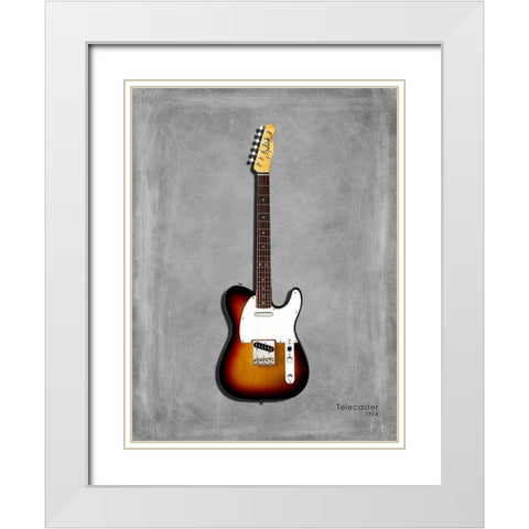 Fender Telecaster 64 White Modern Wood Framed Art Print with Double Matting by Rogan, Mark