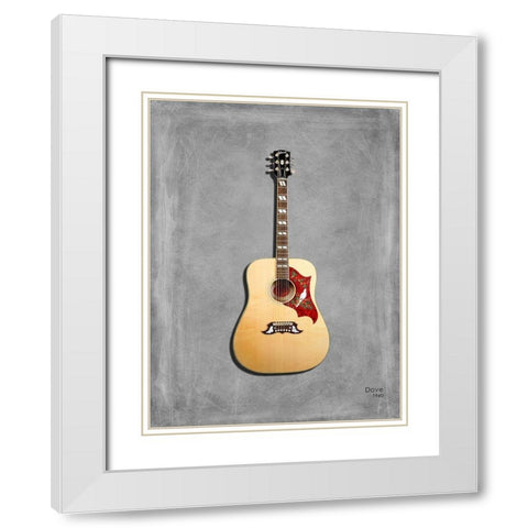 Gibson Dove 1960 White Modern Wood Framed Art Print with Double Matting by Rogan, Mark