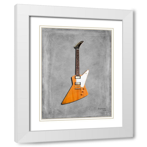 Gibson Explorer 58 White Modern Wood Framed Art Print with Double Matting by Rogan, Mark
