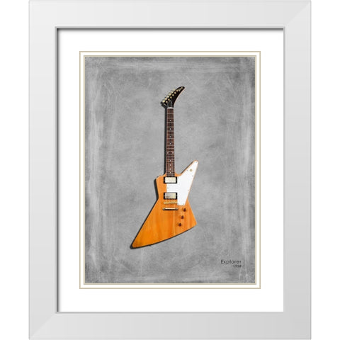 Gibson Explorer 58 White Modern Wood Framed Art Print with Double Matting by Rogan, Mark