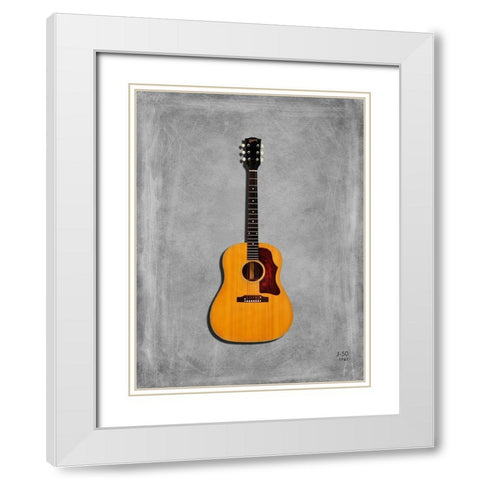 Gibson J50 1967 White Modern Wood Framed Art Print with Double Matting by Rogan, Mark