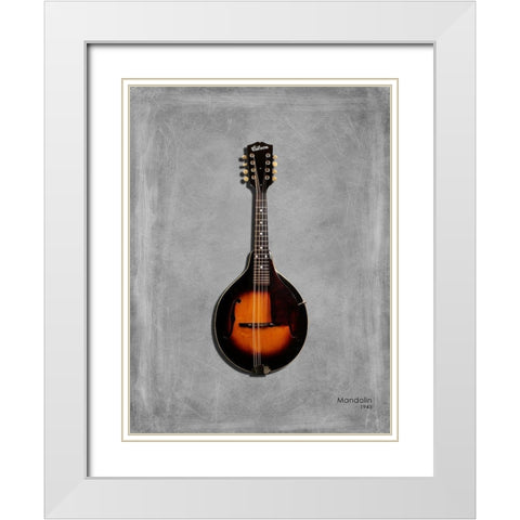 Gibson Mandolin 1943 White Modern Wood Framed Art Print with Double Matting by Rogan, Mark