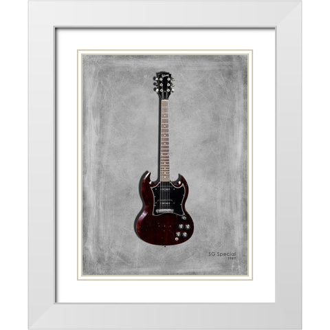 Gibson SG Special 1967 White Modern Wood Framed Art Print with Double Matting by Rogan, Mark