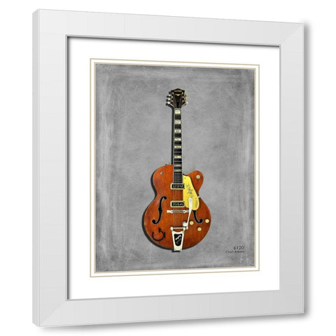 Gretsch 6120 ChetAtkins 56 White Modern Wood Framed Art Print with Double Matting by Rogan, Mark