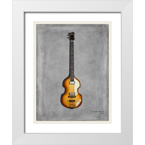 Hofner Violin Bass 62 White Modern Wood Framed Art Print with Double Matting by Rogan, Mark