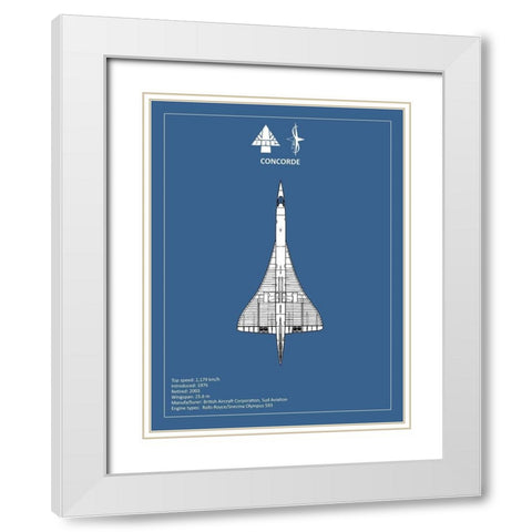 BAE Concorde  White Modern Wood Framed Art Print with Double Matting by Rogan, Mark