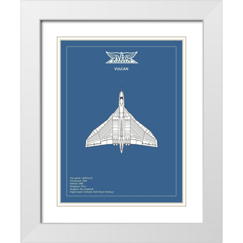 BP Avro Vulcan  White Modern Wood Framed Art Print with Double Matting by Rogan, Mark