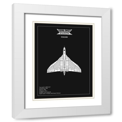 BP Avro Vulcan Black  White Modern Wood Framed Art Print with Double Matting by Rogan, Mark