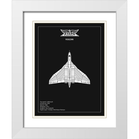 BP Avro Vulcan Black  White Modern Wood Framed Art Print with Double Matting by Rogan, Mark