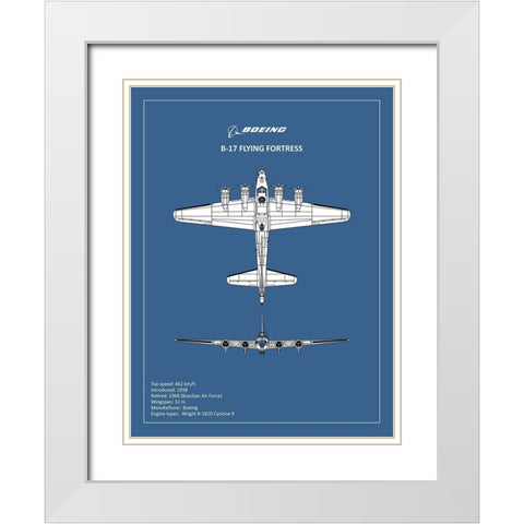 BP B17 FlyingFortress  White Modern Wood Framed Art Print with Double Matting by Rogan, Mark