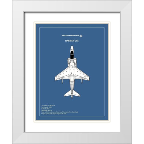 BP BAE HarrierGR5  White Modern Wood Framed Art Print with Double Matting by Rogan, Mark