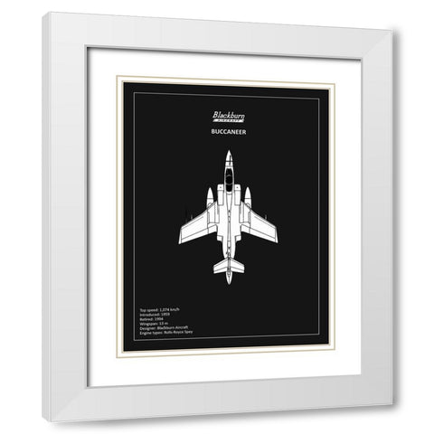 BP Blackburn Buccaneer Black  White Modern Wood Framed Art Print with Double Matting by Rogan, Mark
