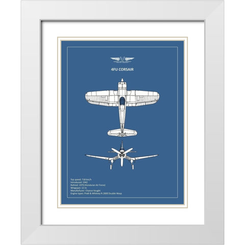 BP CV F4U-Corsair  White Modern Wood Framed Art Print with Double Matting by Rogan, Mark
