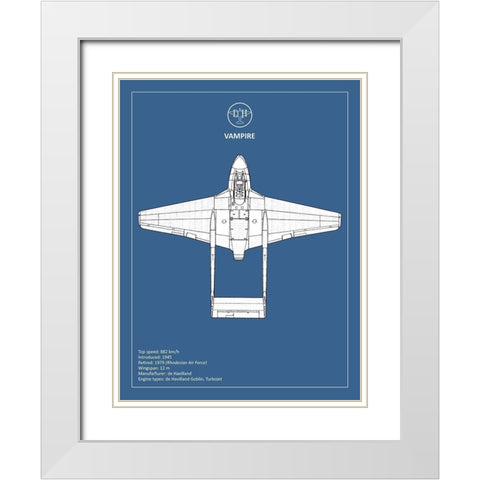 BP de-Havilland Vampire  White Modern Wood Framed Art Print with Double Matting by Rogan, Mark