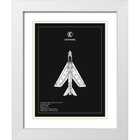 BP EE Lightning Black  White Modern Wood Framed Art Print with Double Matting by Rogan, Mark