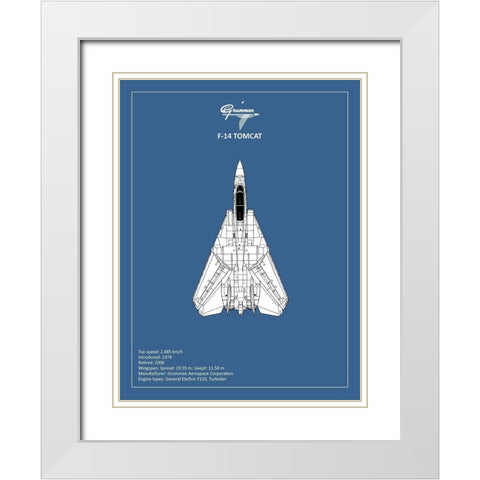 BP F-14-Tomcat  White Modern Wood Framed Art Print with Double Matting by Rogan, Mark