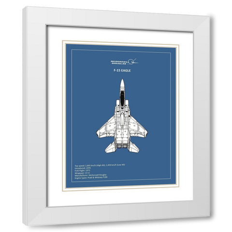 BP F15 Eagle  White Modern Wood Framed Art Print with Double Matting by Rogan, Mark