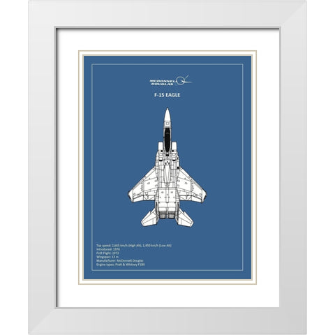 BP F15 Eagle  White Modern Wood Framed Art Print with Double Matting by Rogan, Mark