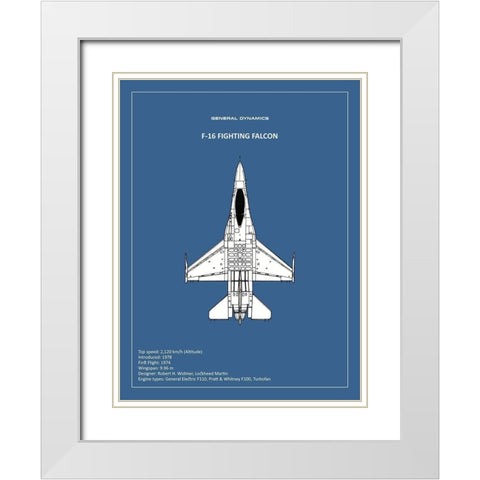 BP F-16 Fighting Falcon  White Modern Wood Framed Art Print with Double Matting by Rogan, Mark