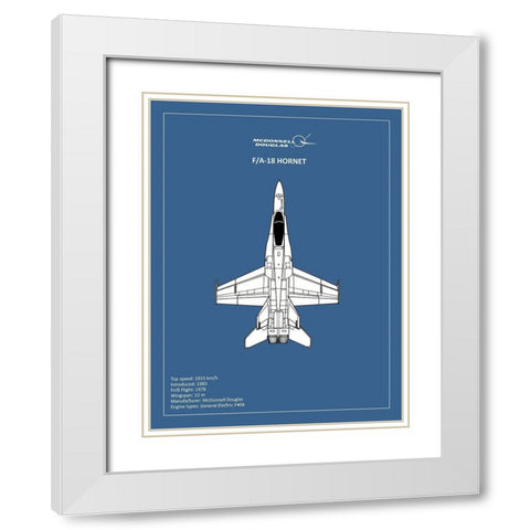 BP FA18 Hornet  White Modern Wood Framed Art Print with Double Matting by Rogan, Mark