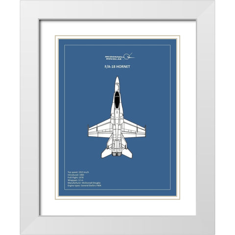 BP FA18 Hornet  White Modern Wood Framed Art Print with Double Matting by Rogan, Mark