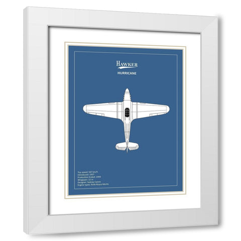 BP Hawker Hurricane  White Modern Wood Framed Art Print with Double Matting by Rogan, Mark