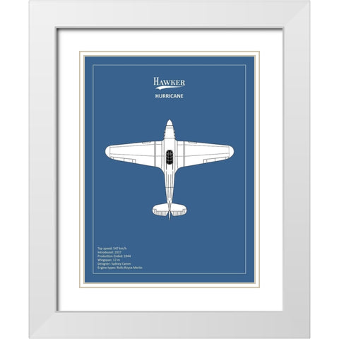 BP Hawker Hurricane  White Modern Wood Framed Art Print with Double Matting by Rogan, Mark