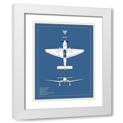 BP Junkers JU87  White Modern Wood Framed Art Print with Double Matting by Rogan, Mark