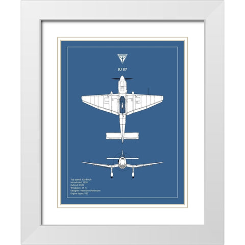BP Junkers JU87  White Modern Wood Framed Art Print with Double Matting by Rogan, Mark