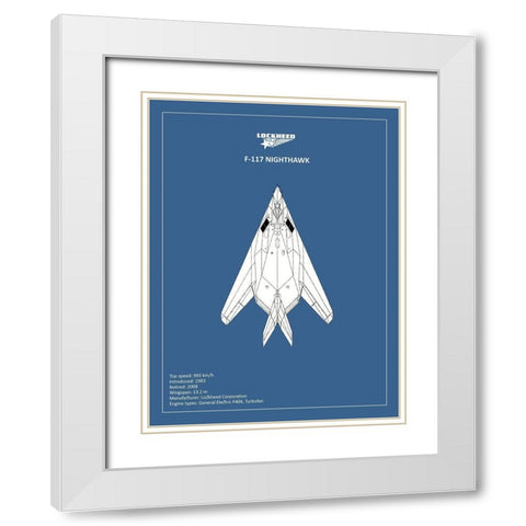 BP Lockheed F22 Raptor  White Modern Wood Framed Art Print with Double Matting by Rogan, Mark