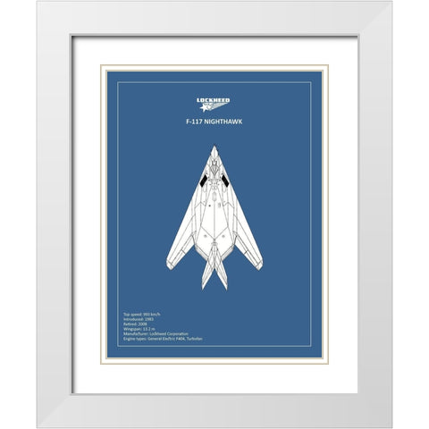 BP Lockheed F22 Raptor  White Modern Wood Framed Art Print with Double Matting by Rogan, Mark