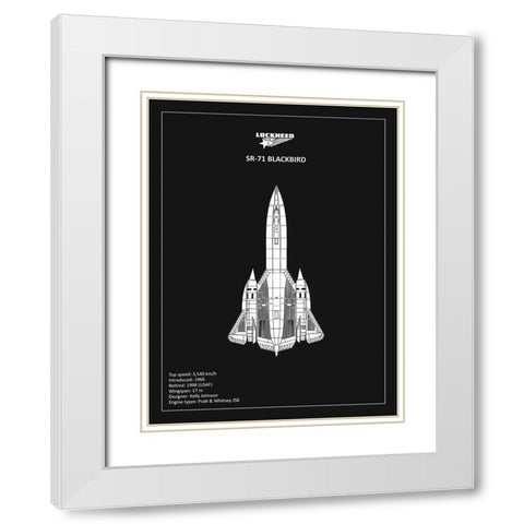 BP LOCKHEED SR-71 Black  White Modern Wood Framed Art Print with Double Matting by Rogan, Mark