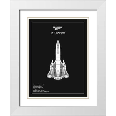BP LOCKHEED SR-71 Black  White Modern Wood Framed Art Print with Double Matting by Rogan, Mark