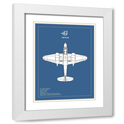 Gloster Meteor  White Modern Wood Framed Art Print with Double Matting by Rogan, Mark