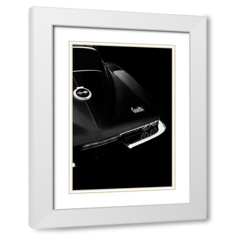 The Corvette Stingray In Black White Modern Wood Framed Art Print with Double Matting by Rogan, Mark